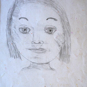 Pencil sketch of girl's face